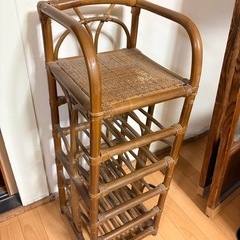 ラタン　籐　スリッパラック　の画像