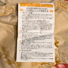 羽根布団 シングル フランスホワイトダック ダウン85% 150×210cm　厚さ約12cm 掛布団　イエロー レッド 花柄の画像