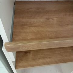 *お値段見直しました*リユースのサカイ栃木店★ジモティ割あり★  レンジ台 ベージュ×ブラウン W60×D47×H127 クリーニング済み TC11164の画像