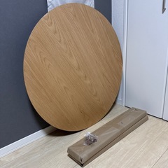美品 オーク突板 円形ダイニングテーブル 直径90cmの画像