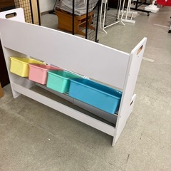 T2510-246 本棚付きおかたづけトイボックス ホワイト キズ汚れ有りの画像