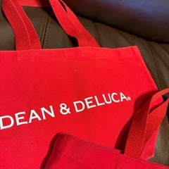 DEAN & DELUCA 赤 トートバッグ　2個セットの画像