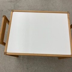 T2510-247 IKEA 子供用ダイニングテーブルセット LATT ホワイト キズ汚れ有り ※バラ売り不可の画像