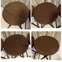 ニトリ　折りたたみ　ブラウン スツール 4脚セットの画像