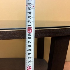 ★オシャレ★センターテーブル ガラステーブル ・高さ40cm×横幅122cm×奥行き48 ※センターがガラスで取り外し可能です。の画像