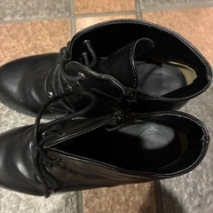 レースアップヒールブーツ　サイズLの画像