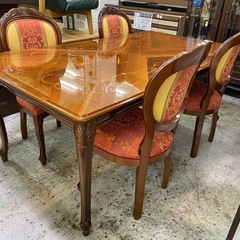 【愛品館 江戸川店 】アンティーク調 猫脚ダイニングテーブル5点セット Coffee Table Italy（コーヒーテーブル イタリー）の画像