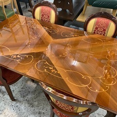 【愛品館 江戸川店 】アンティーク調 猫脚ダイニングテーブル5点セット Coffee Table Italy（コーヒーテーブル イタリー）の画像