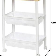ウッドテーブルワゴン　キッチン収納の画像
