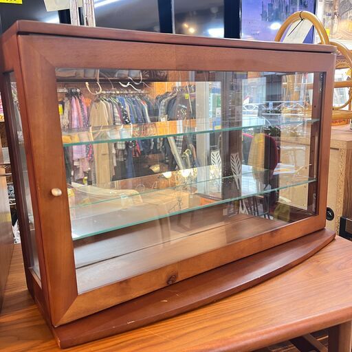 コレクションケース キュリオケース キャビネット 3段 木製×ガラス棚 棚板可動式 横幅60cm奥行23cm高さ40cm (内寸横幅5