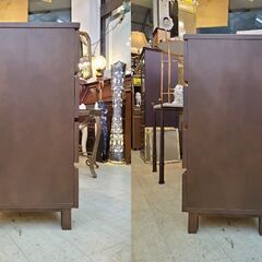 ※ 無印良品 MUJI 木製ワイド4段チェスト 引出5杯 脚付き 天然木 タモ材 ブラウン 洋服タンス 箪笥 収納家具 引き出し シンプル 廃盤品◆幅80㎝×奥行40㎝×高さ80㎝◆近隣配送無料 買取帝国 朝霞店の画像