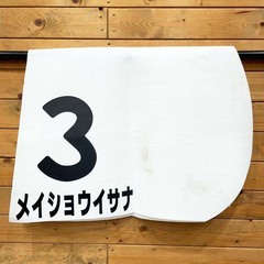 メイショウイサナ 4歳以上1000万下 ゼッケン JRA 競馬 競走馬 実使用 酒井学の画像