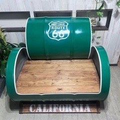 ドラム缶ソファー（グリーン）の画像