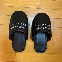 シューズそのままスリッパ（黒）の画像