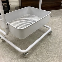 T2510-248 キッチンワゴン 3段 ホワイト キャスター付き キズ汚れ有りの画像
