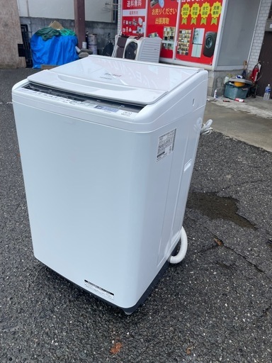 北九州市内配送無料　保証付き ビートウォッシュ bw-v80be5 8kg 日立 全自動洗濯機
