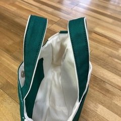 【ハンドメイド】帆布トートバッグ 大きめ 生成り×ボトルグリーン1018新品未使用の画像