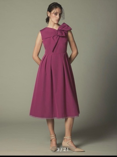 【新品】 YUMI KATSURA for CELFORD セルフォード アシンメトリーリボンドレス ピンク Mサイズ