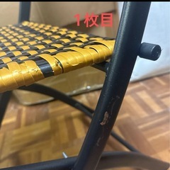 折りたたみチェア ダイニングチェア スツールチェア 籐編み 背もたれ付き 椅子 折り畳み式 金属製 食卓椅子 リビング 4セットの画像