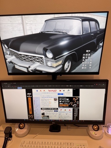 LGLG29ワイドモニター＋27モニター＋アーム