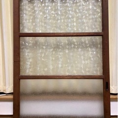 超貴重　1950年代　昭和レトロ　大型型板ガラス引き戸　きららガラス戸４枚セット　コレクション　リメイク　DIYにもの画像