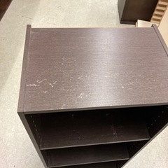 T2510-250 カラーボックス 3段 ダークブラウン② キズ汚れ多数の画像