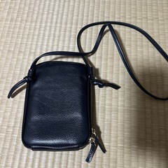 本牛革　お財布ポーチ スマホポーチ ブラックの画像