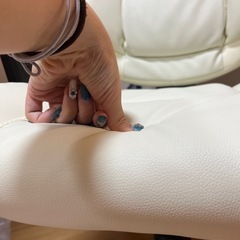 ニトリ ワークチェア Nシールド リアン WH 高さ調整 ロッキング機能付きの画像