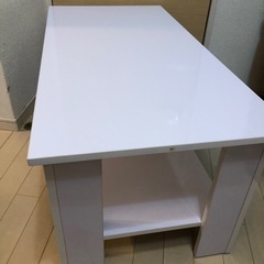 収納付きローテーブル　ホワイトの画像