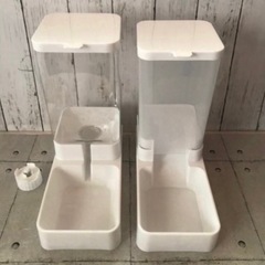 自動給水器 自動給餌器 セット ペットボウル 猫餌皿 ペット 自動 餌 ペットフイーダー 多頭 留守 ペット の画像