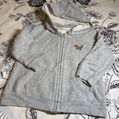 baby ジャケット　ズボン　2点出品グレー フード付きトレーナーとレギンスの画像