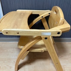 大和屋　キッズチェア　アーチ木製ローチェア　食事の画像