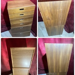③✨人気✨　無印　スタッキングチェストセットウォールナット　スタッキングシェルフの画像