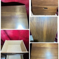 ③✨人気✨　無印　スタッキングチェストセットウォールナット　スタッキングシェルフの画像