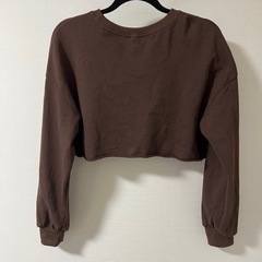 SHEIN シーイン クロップド丈スウェット トレーナー ブラウン S〜Mの画像