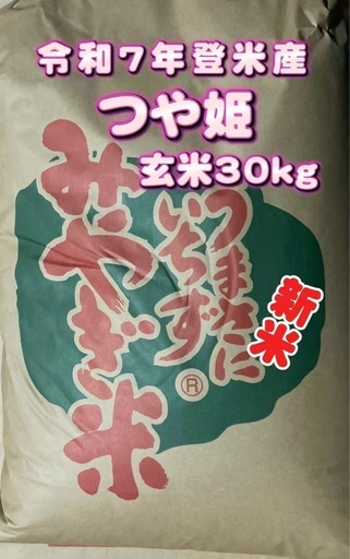 完売❗️令和7年産新米　登米産つや姫玄米30kg