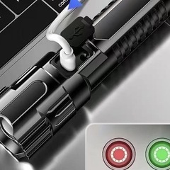 LED懐中電灯 充電式 ブラックカラーの画像
