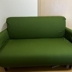 2人掛けソファ色は水色の画像