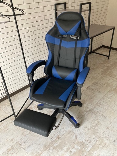 新品ゲーミングチェア　ブルー