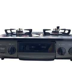 ◇リンナイ/Rinnai　 ガスコンロ　2口 グリル付き 2021年製 KG34NBKLの画像