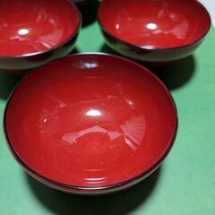 漆器　汁椀　5客新品未使用　の画像