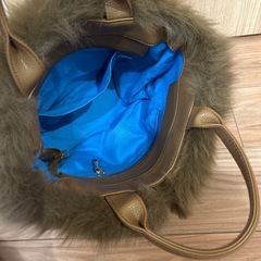 ブラウン　フェイクレザーバッグの画像