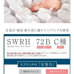 （11/14引渡し 時期相談可)クイーン マットレス ポケットコイル 厚み19cm 高密度 コイル数775個の画像