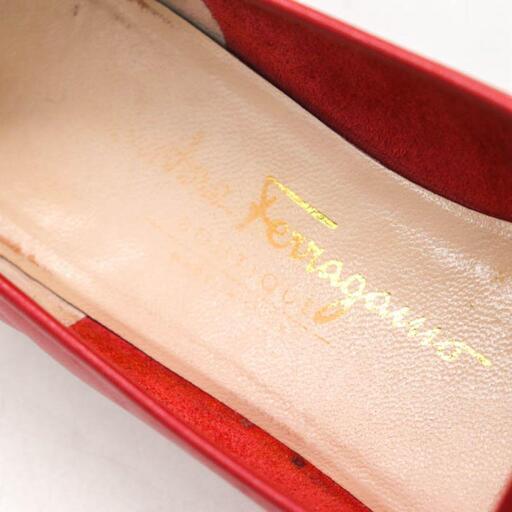 23.5㎝　サルヴァトーレフェラガモ パンプス イタリア製 赤 6サイズ Ferragamo