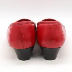 23.5㎝　サルヴァトーレフェラガモ パンプス イタリア製 赤 6サイズ Ferragamoの画像