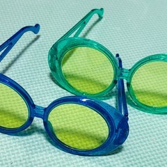【サングラス】青と緑の丸型 2個セットの画像