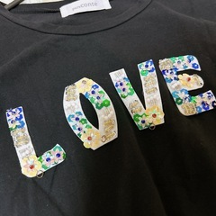 Dure conte LOVE 半袖　Tシャツ　ビーズ　ブラックの画像