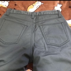 メンズ　セシール　裏起毛　スラックス　パンツ　グリーンの画像