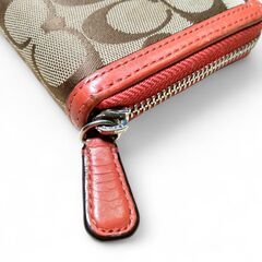 COACH 長財布　シグネチャー　ピンクの画像