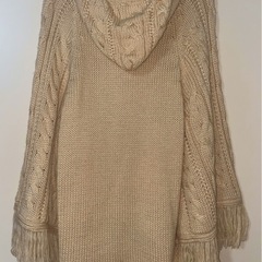 ニット ポンチョ(ベージュ)の画像